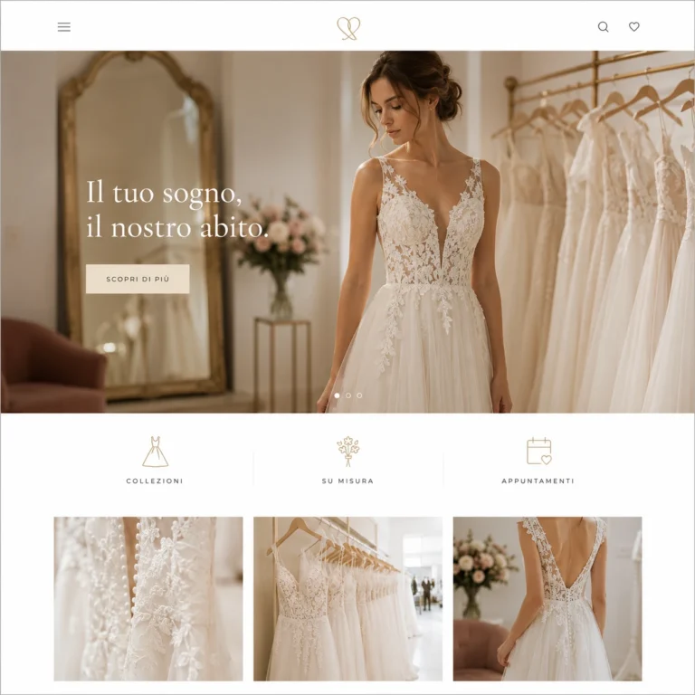 sito web negozio da sposa